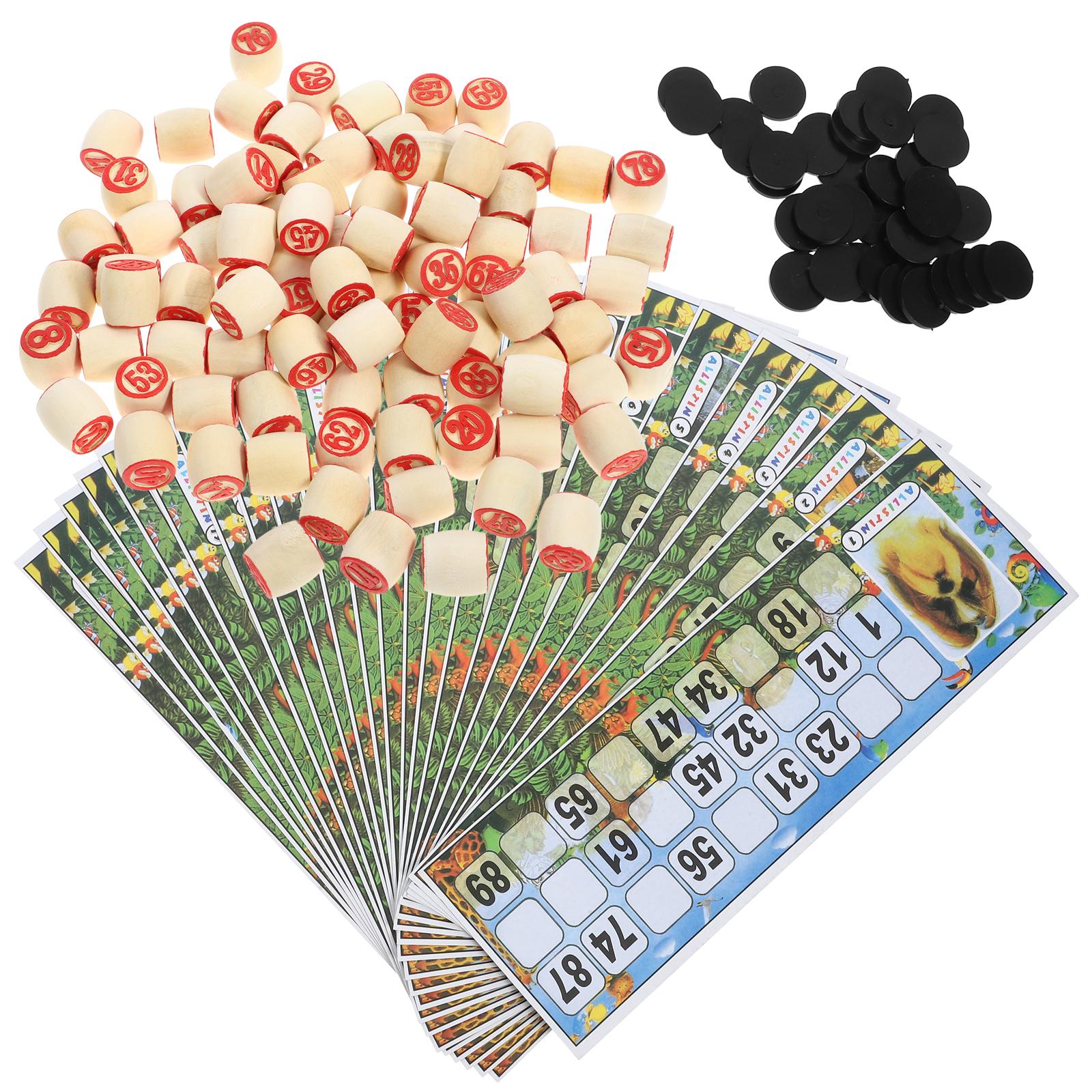 Party Games Bingo - 1 set Houten Nummer Schaakstukken Familie