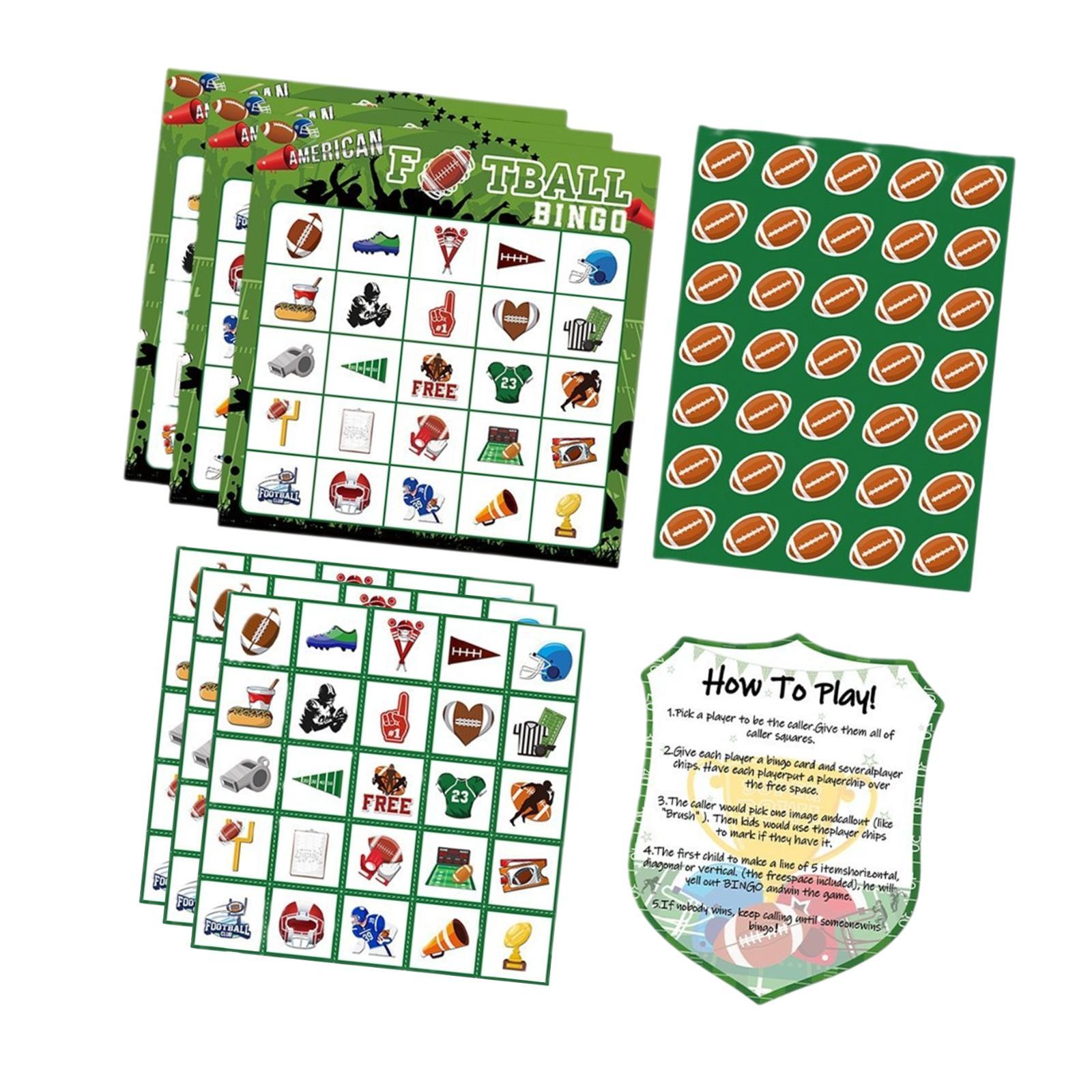 Party Games Bingo - Familie Bingo Games Kaarten Feestdecoratie Voetbalstickers