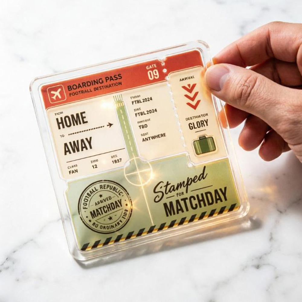 Party Games Game Pass - Home Away Boarding Pass Acryl Coaster
