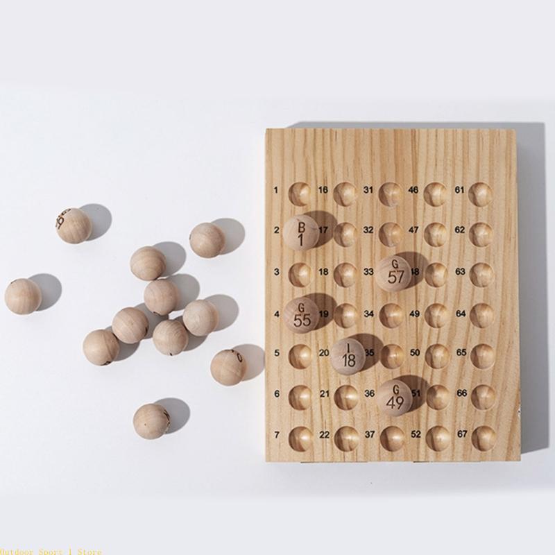 Party Games Bingo - A0KA 75 Stuks Natuurlijk Hout Bingo