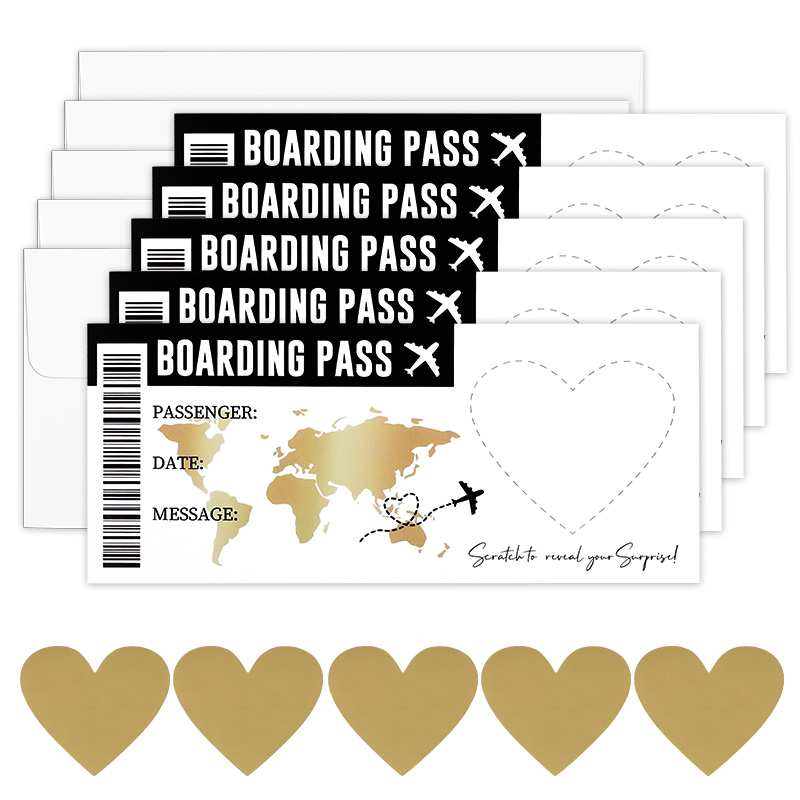 Party Games Game Pass - 1Set Boarding Pass Thema Scratch Off