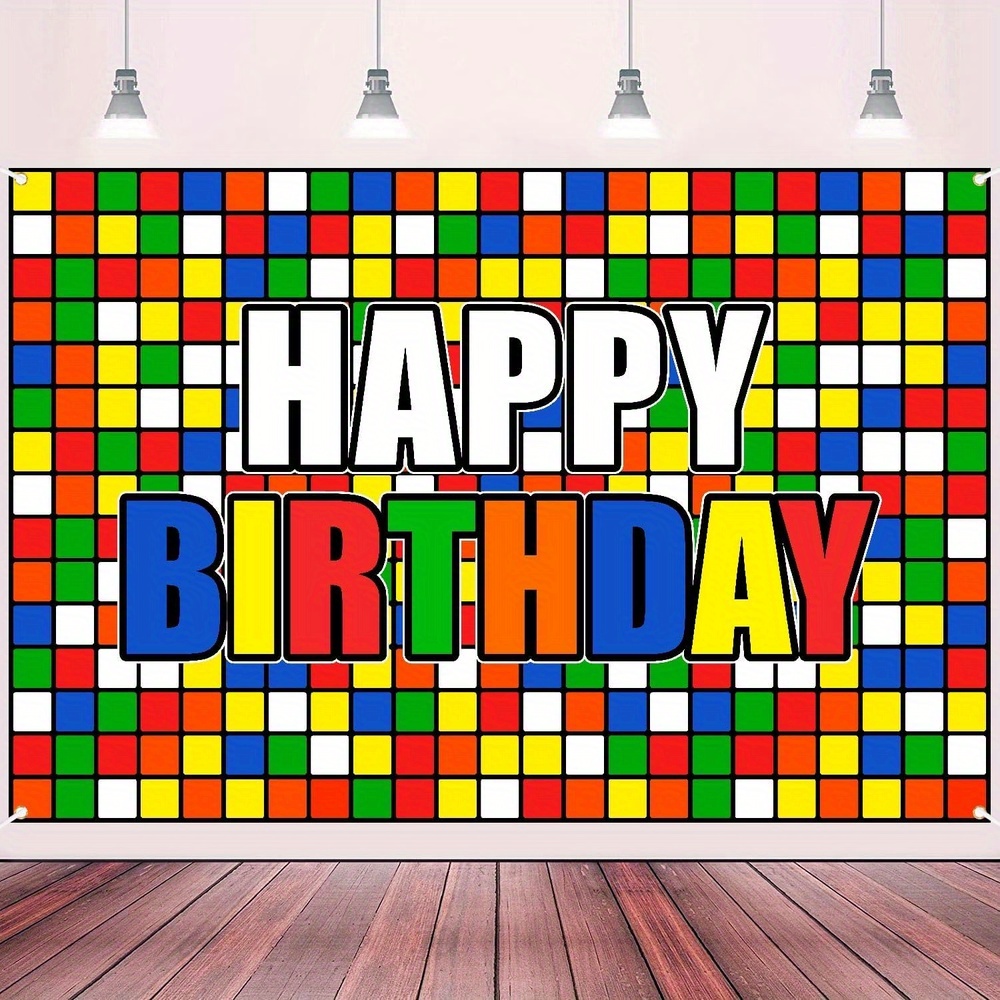 Party Games Gamecube - Kleurrijke kubus verjaardagsfeestje achtergrond banner puzzelspel