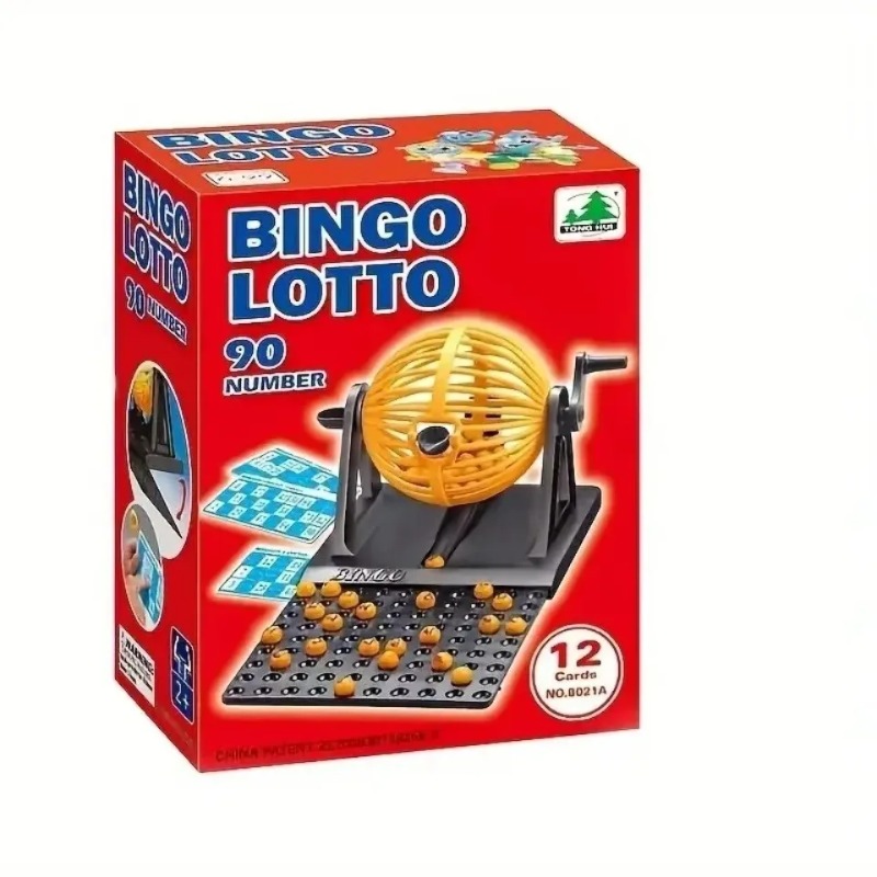 Party Games Bingo - Deluxe bingospelset met kooi Bingospelset Loterijmachine
