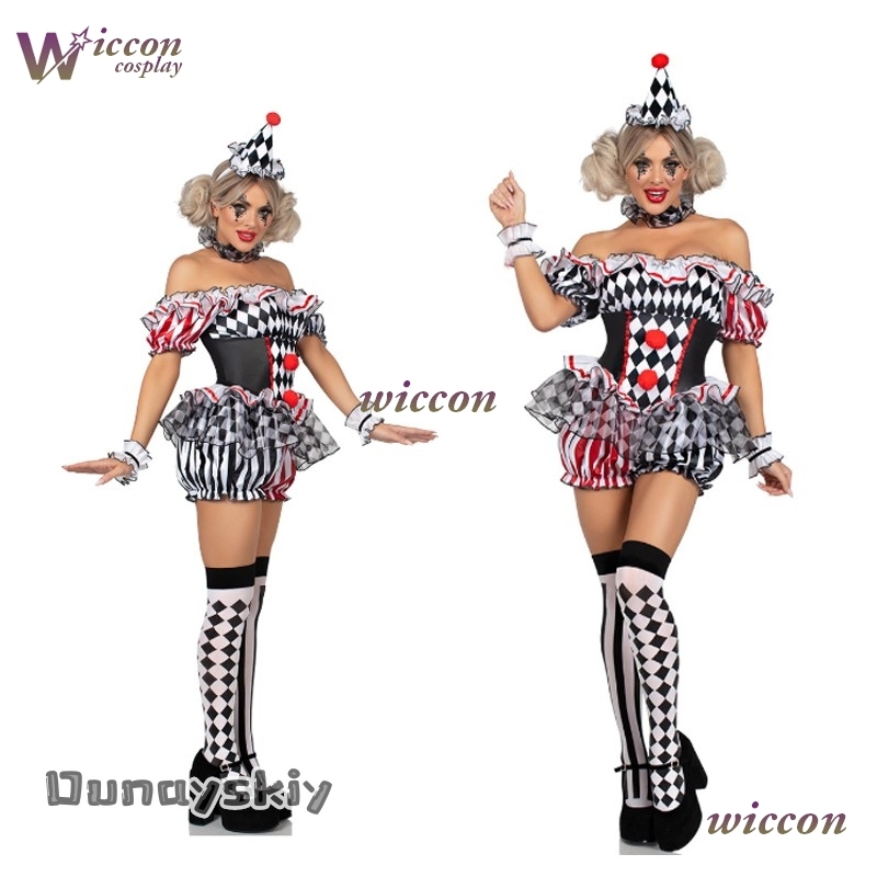 Vrouwen Clown Cosplay Kostuum  - Party Games Online recensie en prijs