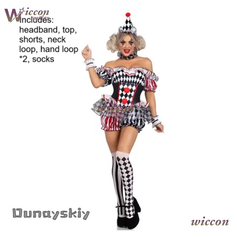 Vrouwen Clown Cosplay Kostuum  - Party Games Online recensie en prijs